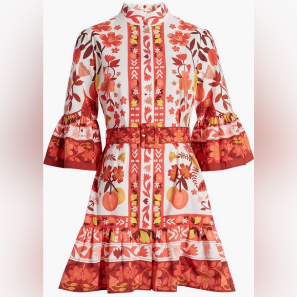 NWT $210 FARM Rio Romantic Orchard Print Cotton Shirtdress in size Large! - Picture 8 of 9